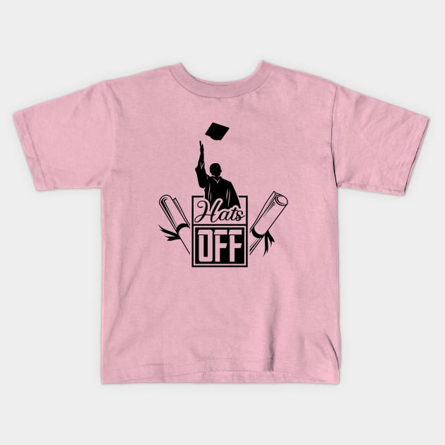 Hats Off Grad - Grad Cap Decorations DIY Graduation Kids T-Shirt by joyjeff